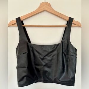 Express Faux Leather Crop Top